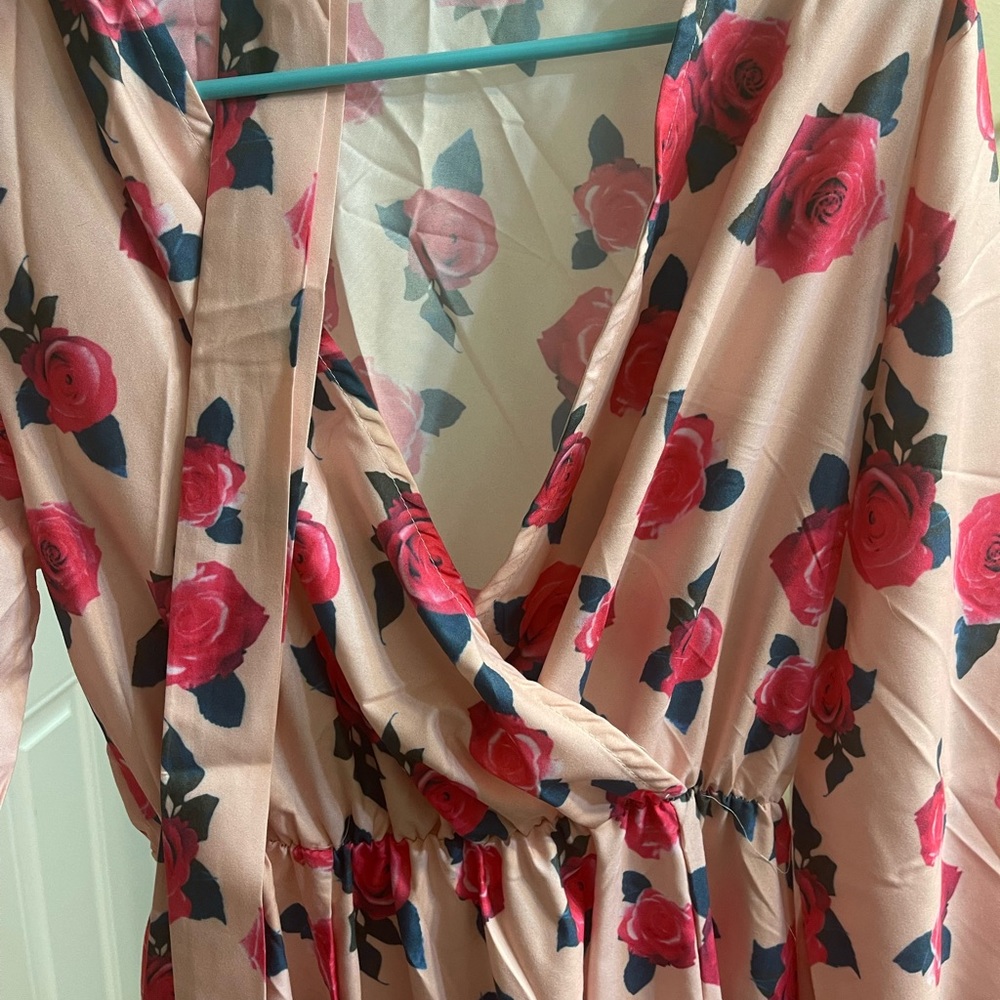 Pink Floral Multi Maxi M Dress